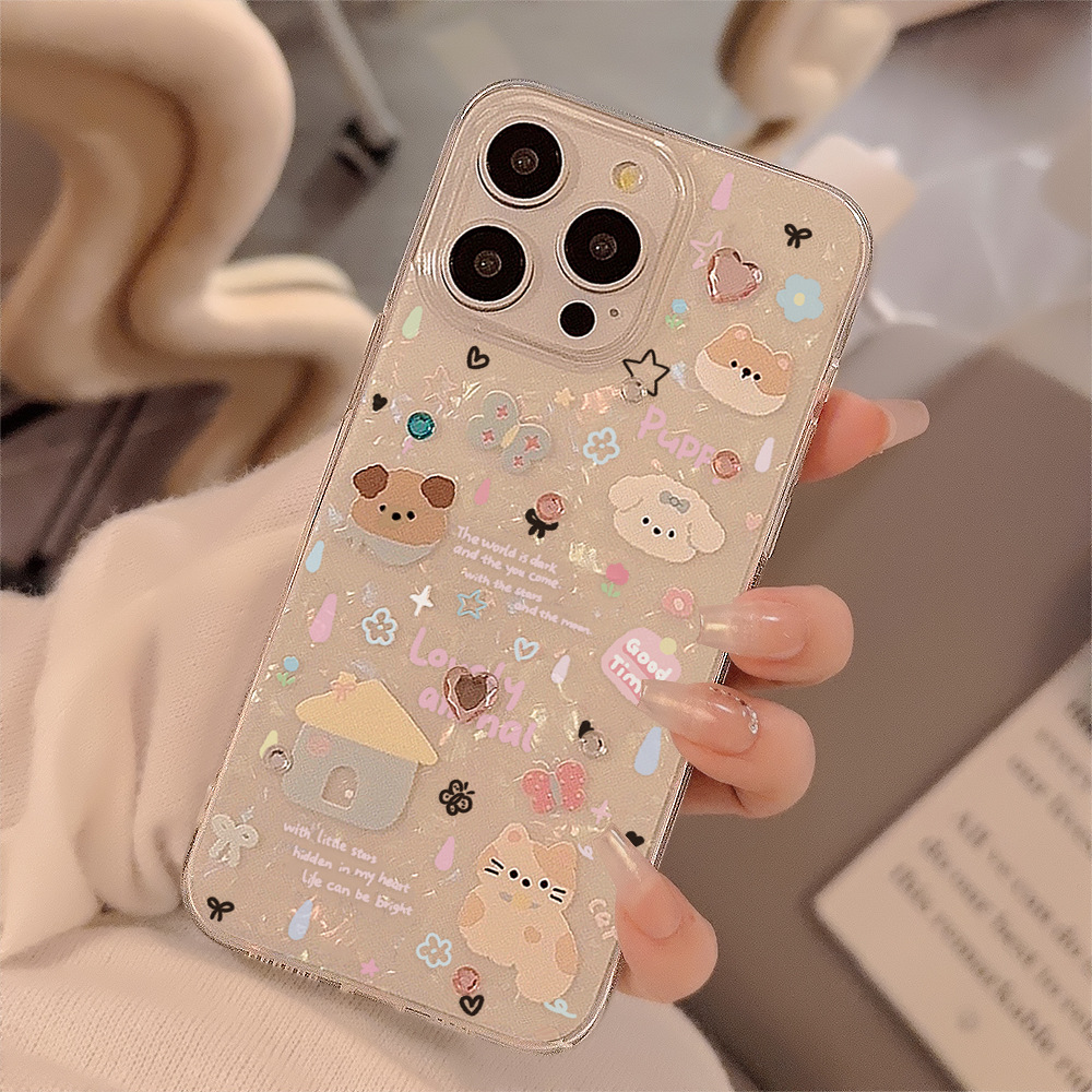 Clear Shockproof Bumper Case - Etui na telefon Cute Cartoon Puppy