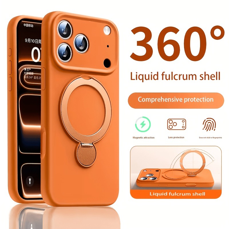 Liquid Silicone Magnetic Phone Case - Magnetyczny stojak 360°, płynny silikonowy pokrowiec