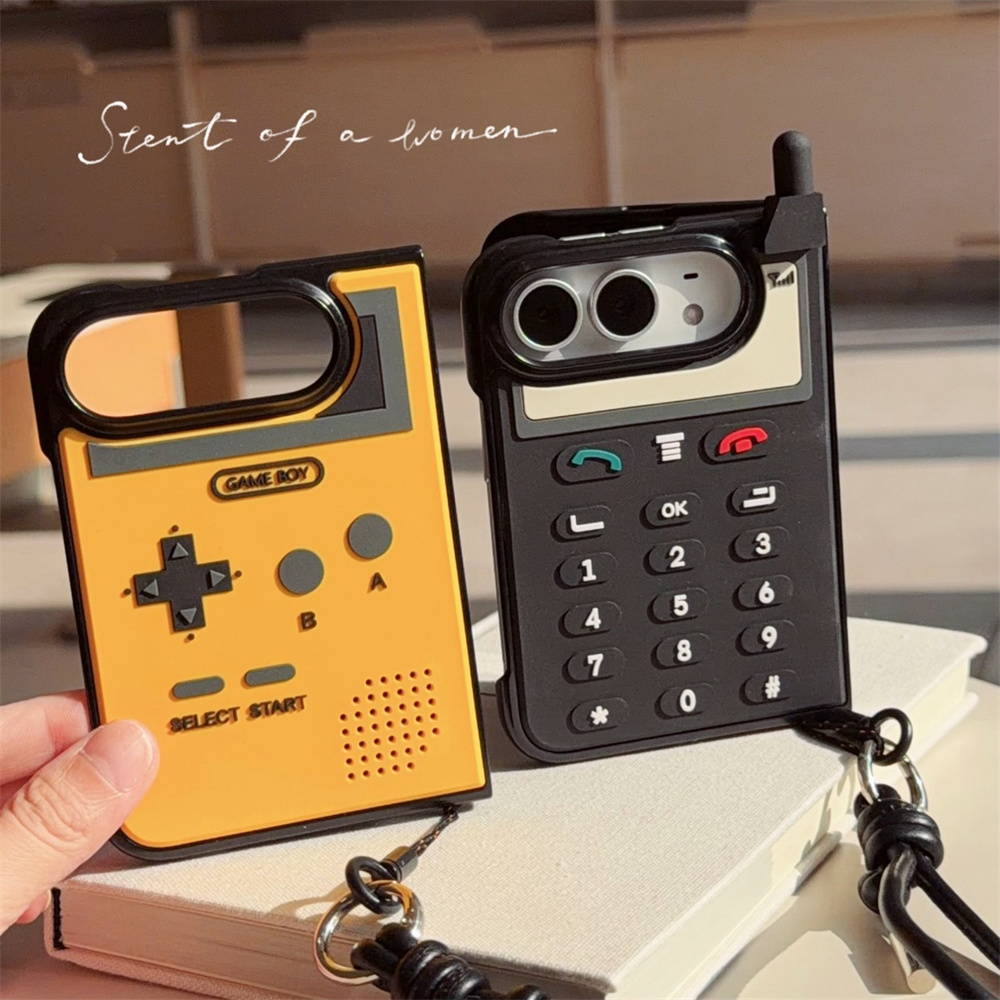 Cute Cartoon Wrist Strap Silicone Case - Koreańskie etui na telefon w stylu