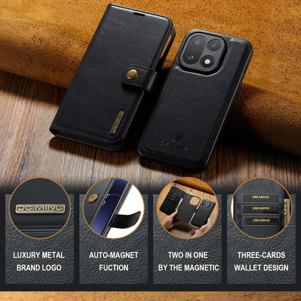 Magnetyczne etui skórzane 2w1  – Leather Wallet Card Holder Phone Cover recenzja i cena